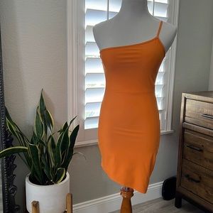 Orange mini dress